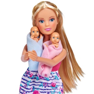 Papusa Simba Steffi Love Welcome Twins 29 cm cu accesorii - Img 2