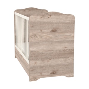Patut copii din lemn cu sertar Hubners Sofia 120x60 cm crem nisip - Img 3