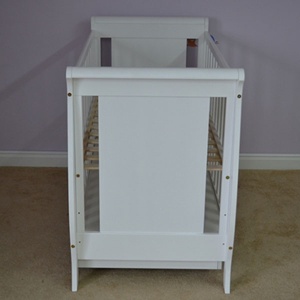 Patut copii din lemn Hubners Mira 120x60 cm alb cu sertar - Img 6