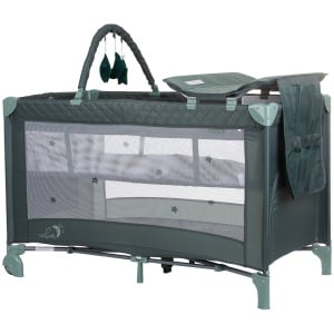 Patut pliabil cu saltea de infasat Chipolino Luna pastel green - Img 1