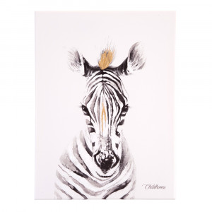 Pictura in ulei Childhome 30x40 cm, Zebra cu detalii aurii - Img 4