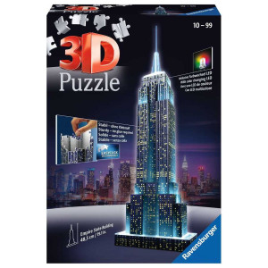 Puzzle 3D Empire State Building - Lumineaza Noaptea, 216 Piese - Img 2
