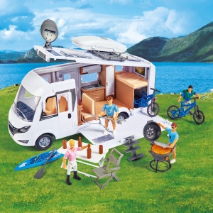 Rulota Dickie Toys Camper Hymer Camping Van Class B cu figurina si accesorii - Img 7