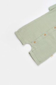 Salopeta de vara din muselina, BabyCosy, 100% bumbac organic, verde