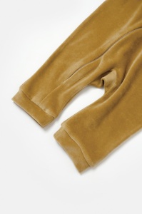 Salopeta Elefant cu maneca lunga din 80%bumbac organic si 20% poliester - Mustar, BabyCosy