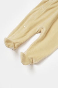 Salopeta Elefant cu maneca lunga si botosei din 80%bumbac organic si 20% poliester - Stone, BabyCosy