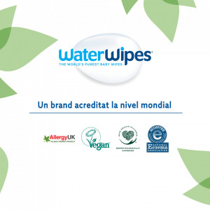 Servetele umede Biodegradabile Water Wipes, 12 pachete x 60 buc, 720 buc