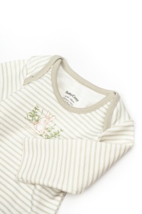 Set 3 piese:body, pantaloni si baveta Rabbit, BabyCosy, 100% bumbac