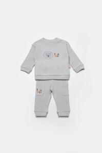 Set bluzita cu pantalon Lion, gri, BabyCosy, 100%bumbac