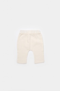 Set bluzita petrecuta si panataloni lungi din muselina, Baby Cosy, 100% bumbac organic, Ecru