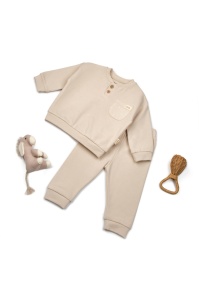 Set bluzita si pantaloni COOL cu buzunar - Stone, BabyCosy