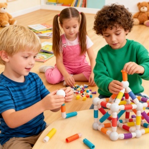 Set de constructie STEM magnetic - Tuburi flexibile (108 piese)