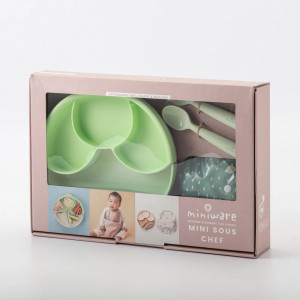 Set diversificare hrana bebelusi Miniware Mini Sous Chef 100% din materiale naturale biodegradabile, 6 piese, Hot succulent