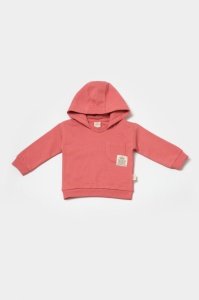 Set hanorac cu gluga si pantaloni, Two thread, 100%bumbac organic - Rose, BabyCosy