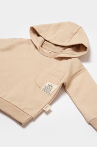 Set hanorac cu gluga si pantaloni, Two thread, 100%bumbac organic - Stone, BabyCosy