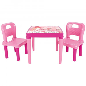 Set Masuta cu 2 scaune pentru copii Pilsan Hobby Study Table pink - Img 1