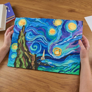 Set pictura 3D cu argila usoara, 30*40cm - Starry Night - Img 2