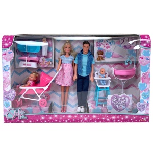 Set Simba Steffi Love Welcom Surprise Family papusa Steffy 29 cm, papusa Kevin 29 cm, papusa Evi 12 cm si accesorii - Img 6