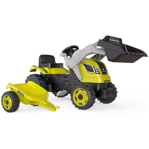 Tractor cu pedale si remorca Smoby Farmer Max verde cu negru - Img 2