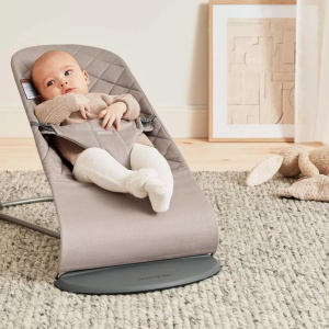 BabyBjorn - Balansoar Bliss Sand Grey din tesatura matlasata cu aspect Clasic - Img 5