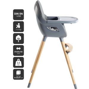 BabyGo - Scaun de masa transformabil Scandi Grey - Img 4