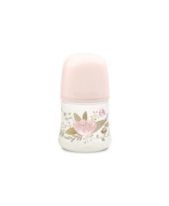 Biberon 150 ml tetină fiziologică SX Pro cu debit lent Roz Gold Premium - Img 1