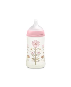 Biberon 270 ml tetină fiziologică SX Pro cu debit mediu Roz Gold Premium - Img 2