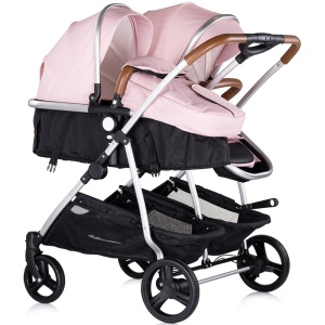 Carucior gemeni Chipolino Duo Smart 3 in 1 pink marshmallow - Img 3