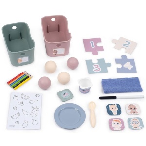 Centru de ingrijire pentru papusi Smoby Baby Care Childcare Center albastru roz cu accesorii - Img 4