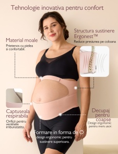 Centura gravide Momcozy pentru sustinerea greutatii abdominale Black L - Img 3
