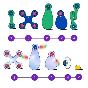 Clixo® joc magnetic de construit - Arta pe geam (24 piese)