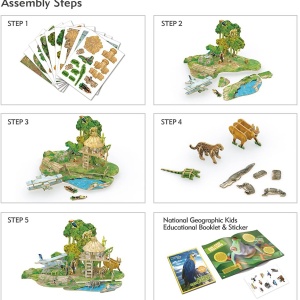 Cubic Fun - Puzzle 3D si Brosura-Padure Amazoniana 67 Piese - Img 3