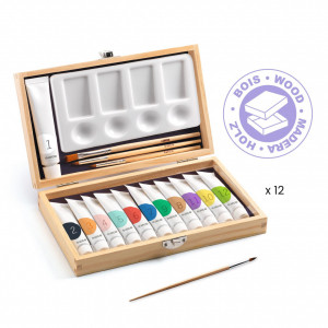 Cutia artistului cu 12 tuburi culori guase, Djeco - Img 1