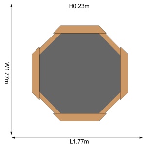 Cutie hexagonala din lemn pentru nisip Giant 150x150 cm, cu bancute si prelata - Img 3