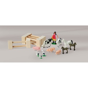 Ferma din lemn Eichhorn 51x36x17 cm cu 20 accesorii - Img 6