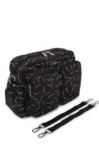 Geantă pentru scutece și accesorii bebe, DuoPack, Carry Bliss, wave negru - Img 2