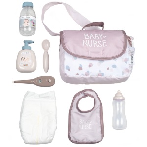 Gentuta de infasat pentru papusa Smoby Baby Nurse Changing Bag crem cu accesorii - Img 1