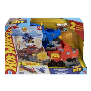 HOT WHEELS CITY TRANSPORTATOR SUPREM CU 2 DRAGONI