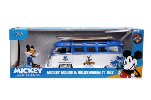 JADA MASINA DIN METAL VOLKSWAGEN T1 BUS SCARA 1 LA 24 SI FIGURINA MICKEY MOUSE - Img 7