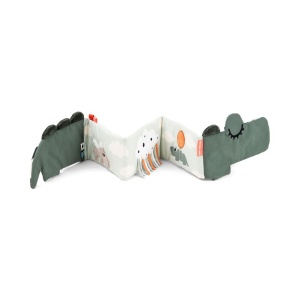 Jucarie senzoriala carticica de plus Fold-Out Done by Deer Croco Green