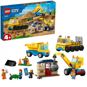 LEGO CITY CAMIOANE DE CONSTRUCTIE SI MACARA CU BILA PENTRU DEMOLARI 60391 - Img 6