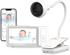 Monitor Video Bebelusi Chillax Giraffe DM685 Pro Max, Full HD 1080p, Ecran 5 inchi, Camera cu Gat Flexibil si Clema de Prindere, Wi-Fi Dual-Mode