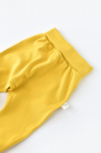 Pantaloni Bebe Unisex din bumbac organic Galben deschis