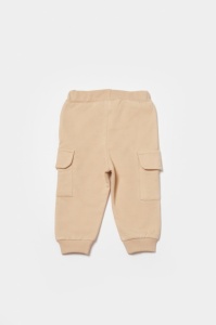 Pantaloni cu buzunare laterale, Two thread, 100%bumbac organic - Stone, BabyCosy