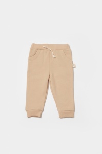 Pantaloni lungi, Two thread, 100%bumbac organic - Stone, BabyCosy