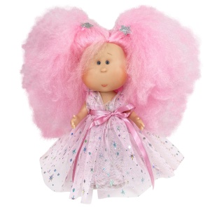 Papusa Nines D'Onil, Mia Candy, cu parul roz, cu articulatii, cu miros de vanilie, 30 cm