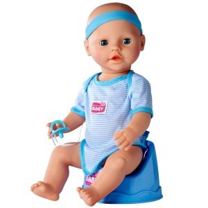 Papusa Simba New Born Baby, Baby Doll 43 cm cu accesorii albastru - Img 3