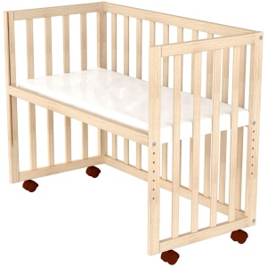 Patut copii din lemn co-sleeper Hubners Eva 94x46 cm natur - Img 5