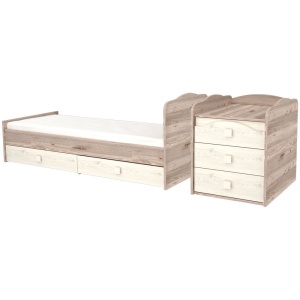 Patut copii transformabil din lemn cu 5 sertare Hubners Sofia Maxi Kombi 120x70 cm crem nisip - Img 4