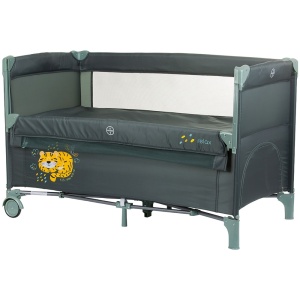 Patut pliabil Chipolino Relax pastel green cu laterala culisanta - Img 1